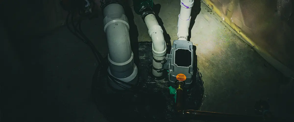 Sump pump crock at night