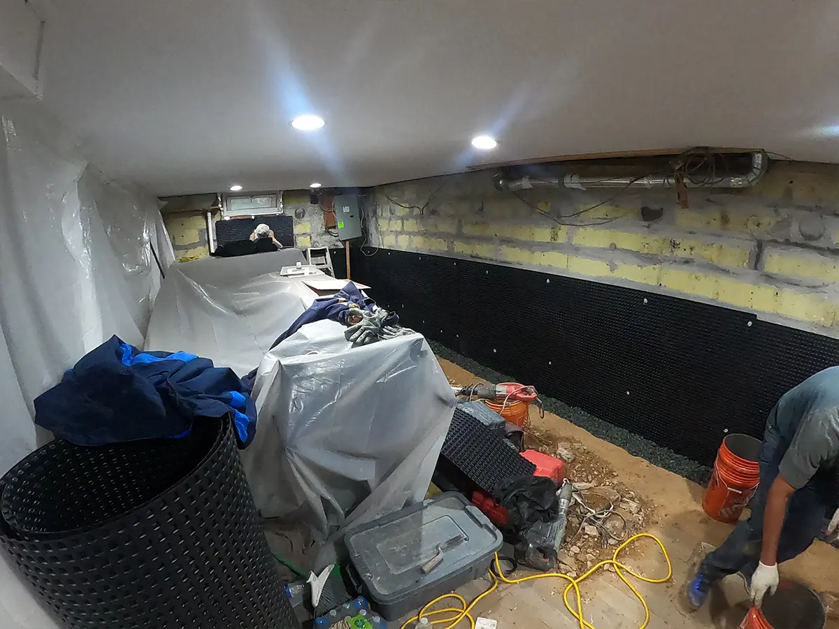 Waterproofing a basement in Kensington