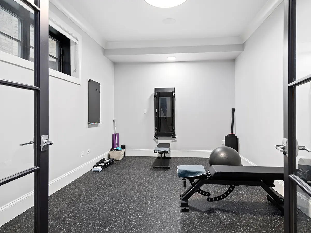 A basement turnt into a gym