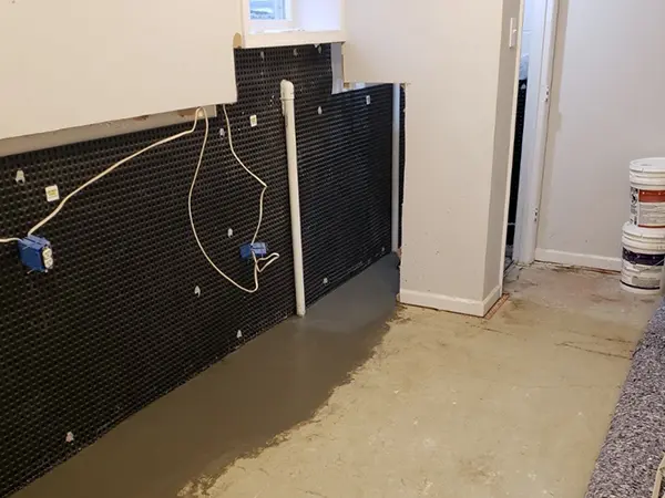 Waterproofing a basement foundation