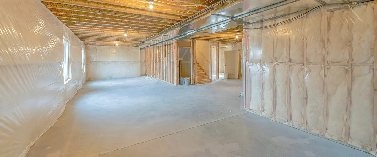 Insulation in a basement finishing in Washington, DC