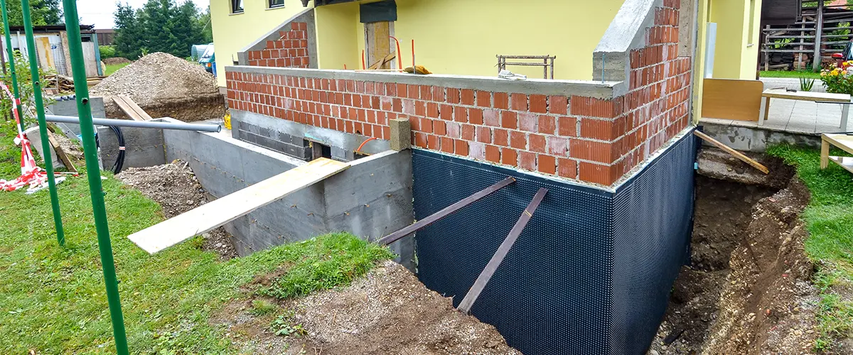 Exterior waterproofing a brick home