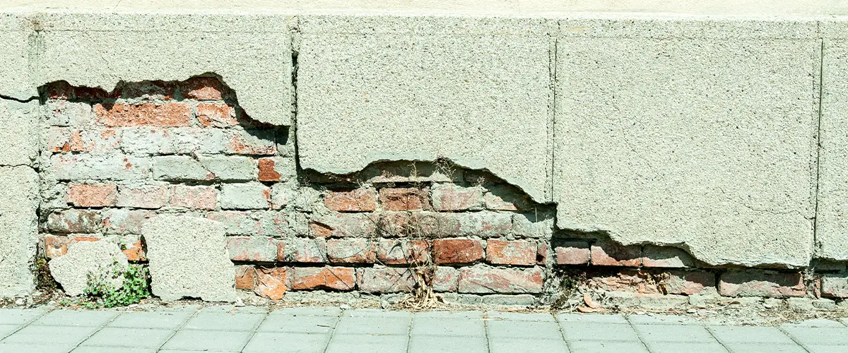 Foundation cracks on home with bricks and concrete
